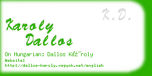 karoly dallos business card